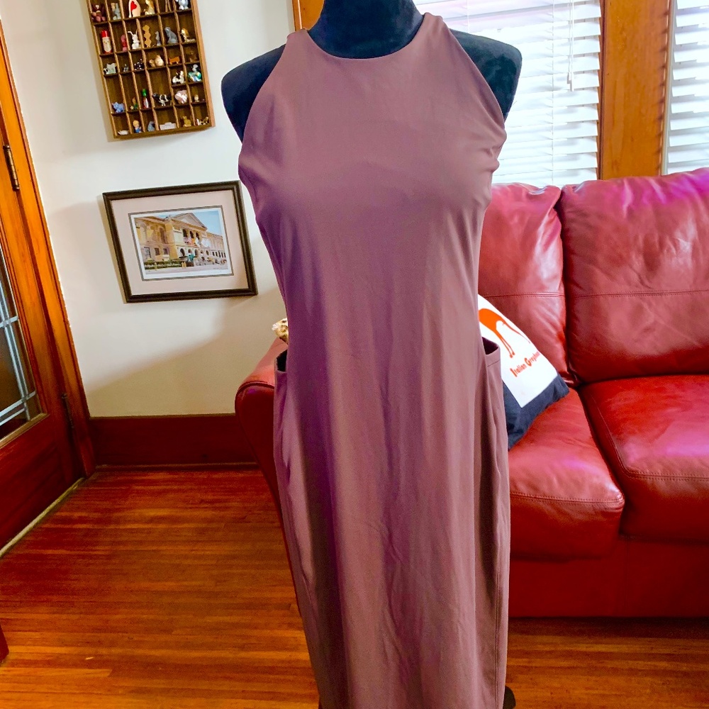 "FLX" dress, L, brown, long, NWOT